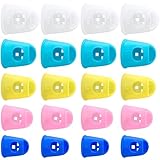 Pndeyo 20pcs Rubber Finger Tip Guard, 5 Sizes Finger Grips Protector for Sorting Paper, Rubber Fingertip Cover Cap for Sewing Carving Cutting Painting Guitar Playing- 5 Colors