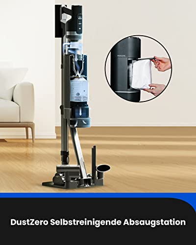 Proscenic DustZero S3 Akku Staubsauger mit Automatische Entleerungsstation, 30KPA Kabelloser Staubsauger, bis zu 60Min Laufzeit, 4 Arbeitsmodi, Staubsauger Kabellos Tierhaare für Hartböden/Allergiker… – Bild 3