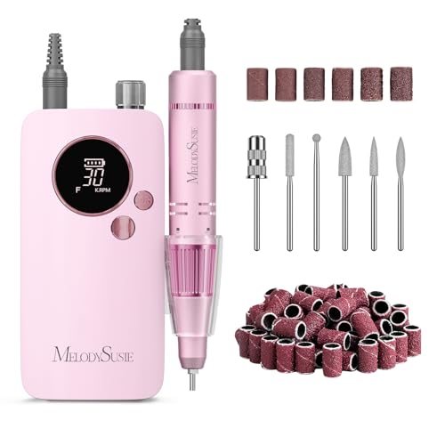 Image of MelodySusie Entry-Level Clip-On Rechargeable Nail Drill, SC320F 30000RPM E-File with Pastel & Colorful Design for Manicure Shaping & Gel Removal, Ideal for Training, Nail Art Practice & Home Use
