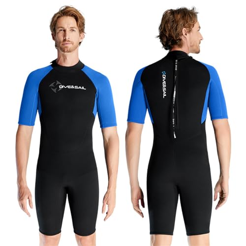 BEIAKE Man Shorty Wetsuit 1.5 Mm Ultra Stretch Neoprene for Snorkelling, Swimming and Water Sports & Lightweight