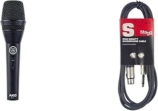 AKG P3s Professional Dynamic Live Vocal Microphone & Stagg SMC6 6 metre standard microphone cable