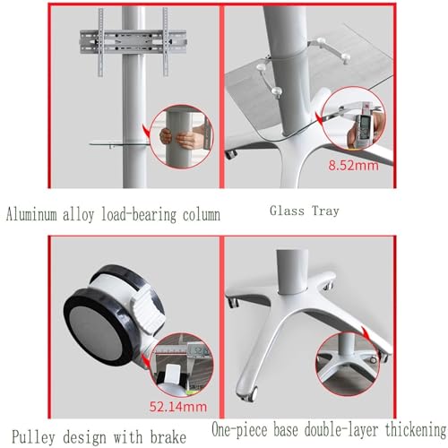 Soporte móvil para TV con ruedas para monitores 32-65 pulgadas miniatura 4