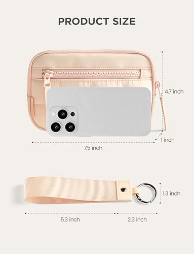 Image of Uselike Womens Wallet Card Holder Purse with Zipper Quilted Phone Wallet RFID Blocking Small Wristlet Wallets for Everyday, Travel (Apricot Pink)