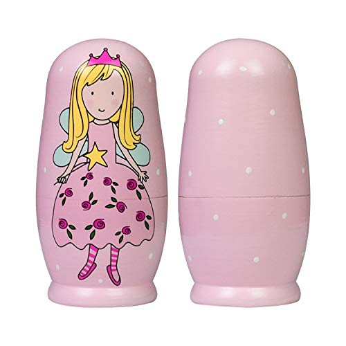 Tphon Nesting Dolls Handmade Russian Wooden Matryoshka Dolls 5Pcs Cute Cartoon Pattern Nesting Doll Toy Stacking Doll Set For Kids Christmas And Birthday #TOP6