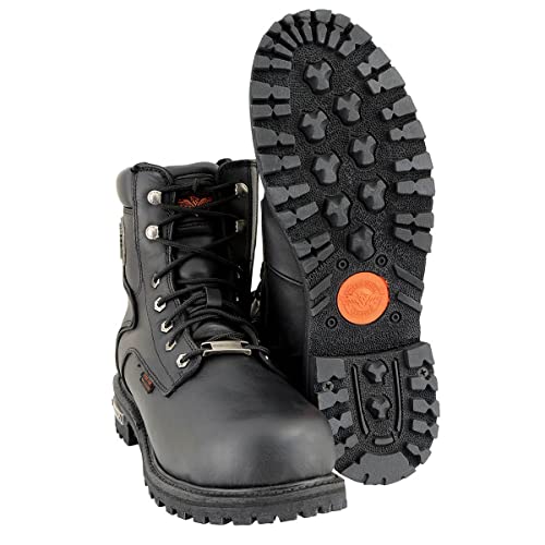 Image of Milwaukee Leather Men's Leather Lace-Up Riding Boots - Motorcycle Biker Footwear for Street & Daily Wear
