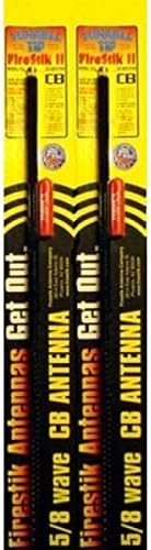 LOT OF 2 Firestik II FS2-B 5/8 Wave 300W TUNABLE TIP CB Radio Antenna (BLACK)