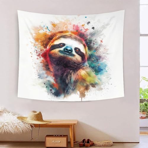 Tapisserie murales 3D paresseux grand tissu déco murale chambre et salon