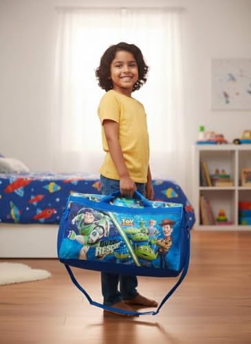 Image of Disney Pixar Toy Story Kids' Duffle Bag - Buzz Lightyear, Woody & Friends Travel Gym Bag with Adjustable Strap