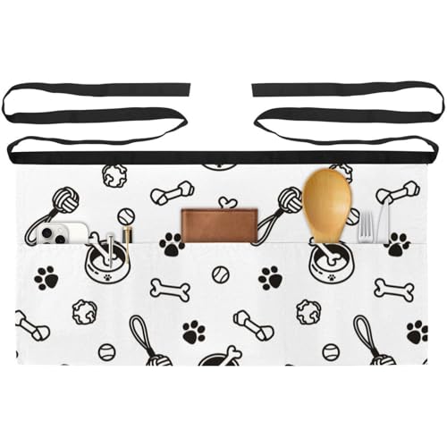Tablier court de chef multicolore lot de 3 demi-tablier cuisine restaurant
