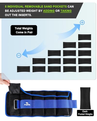 Image of Fragraim Adjustable Ankle Weights 1-3 /4 /5 /6 /8 /10 /12 /15 /20 LBS Pair with Removable Weight for Jogging, Gymnastics, Aerobics, Physical Therapy