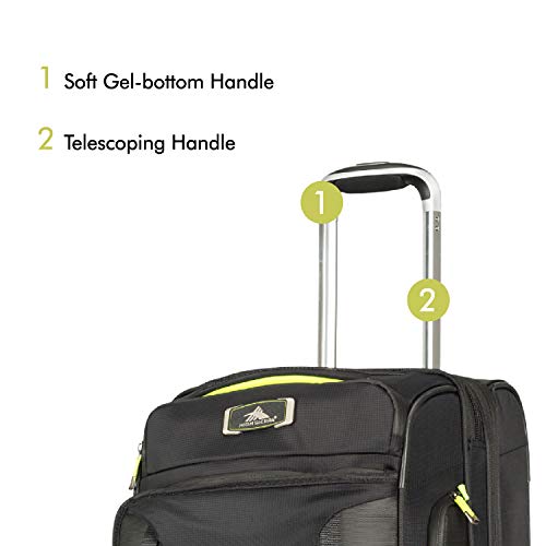 High Sierra AT8 Wheeled Upright Duffel Bag, Black/Zest, 22-Inch