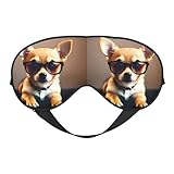 SSGVLPTO Lunettes pour chihuahua 1 masque pour les yeux double face pour occultation, sommeil doux, voyage relaxation, sieste
