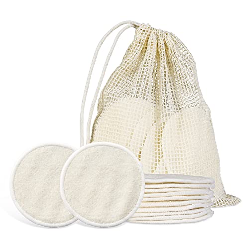 Almohadillas Desmaquilladoras Reutilizables, Bambú Suave O Rondas Faciales De Algodón Con Bolsa De Lavandería, Prefecto Para Limpiar La Cara, Removedor De Maquillaje De Ojos (12 Piezas)