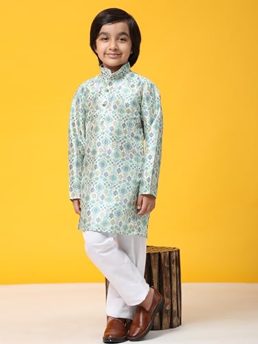 Image of Pro-Ethic Style Developer Boys Silk Kurta Pajama For Kid's Boys Ethnic Wear | Jacquard Silk Kurta Pajama (S-236)