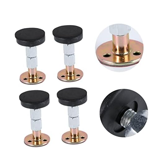 MAGICLULU 4 Piezas Tapón De Cama De Acero Inoxidable Somier Roscado Ajustable Mesa Plegable Pequeña Almacenamiento Retro Aflojamiento De Cabeceros De Cama Conjuntos Sofá Pies De Apoyo