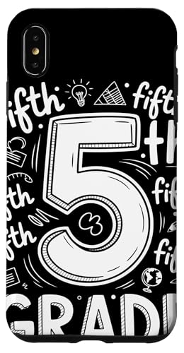 Chalkboard 5th Grade Doodle Typography 5th GRADE w5N X}zP[X iPhone XS Max p