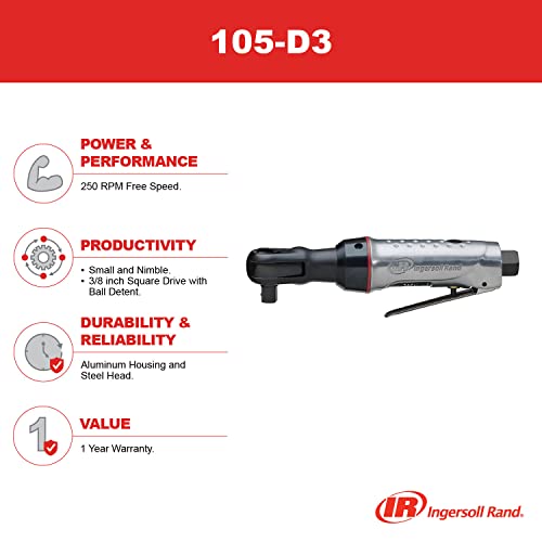 Ingersoll Rand 105-D3 3/8" Air Ratchet, 3/8" Drive #TOP2