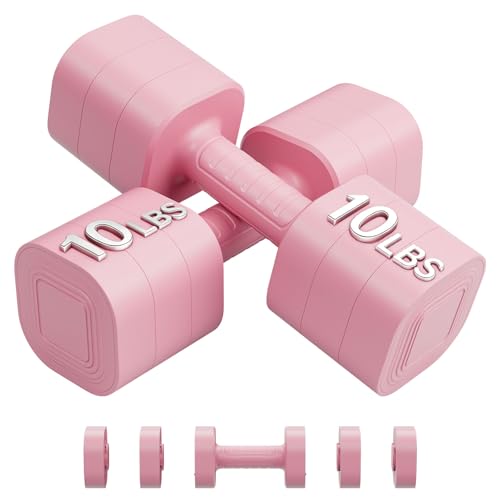 Image of Ragebby Adjustable Dumbbell Set of 2, Weights for Men and Women at Home, Anti-slip Handle, 3 in 1 Free Weights Dumbbells Set, 2lb /3lb /5lb /10lb /15lb /20lb for Pilates, Yoga, Strength Training