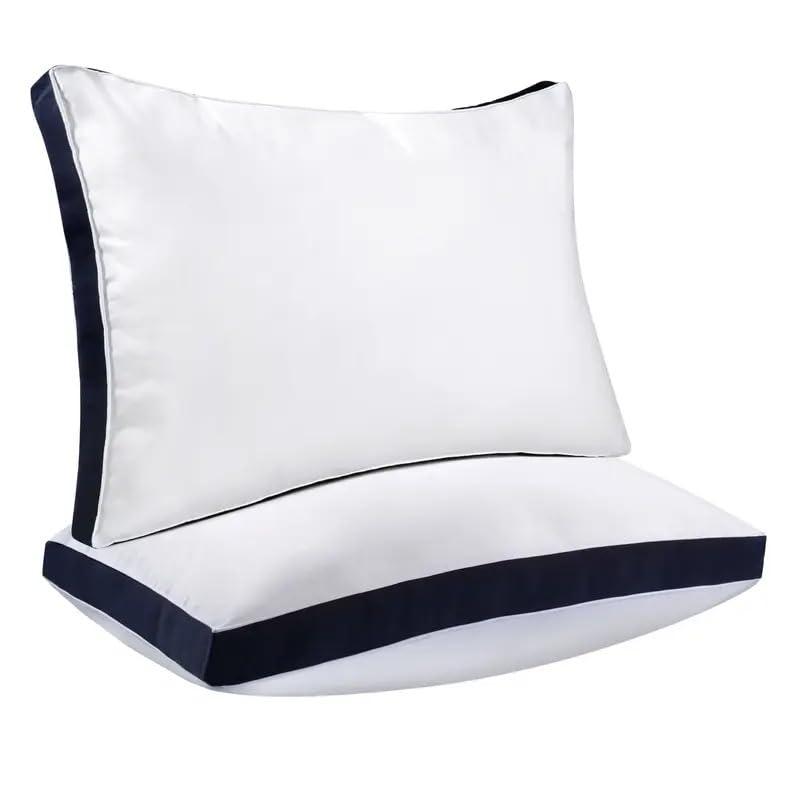 Pillows 2 Pack Luxury Pillow for Side/Back Sleepers Ultrabounce Hotel Pillows Hypoallergenic Bed Pillows for Neck and Shoulder Pain Relief Machine Washable Body Pillow 50x75cm (Blue)