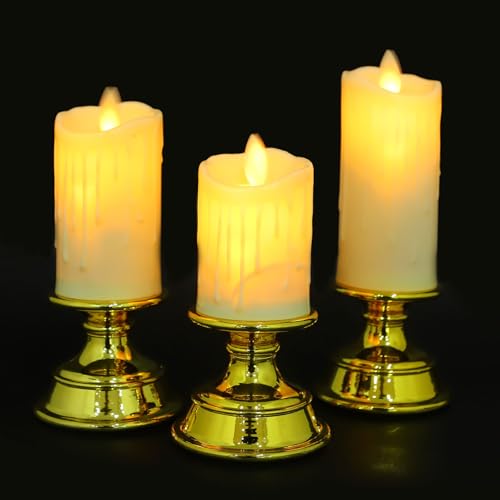 Velas doradas decorativas con base para cenas de aniversario y mesas de centro elegantes