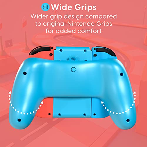 TALK WORKS Joycon Comfort Grip for Nintendo Switch - Joy-Con Controller Game Accessories Handheld Joystick Remote Control Holder Joy Con Kit - Blue