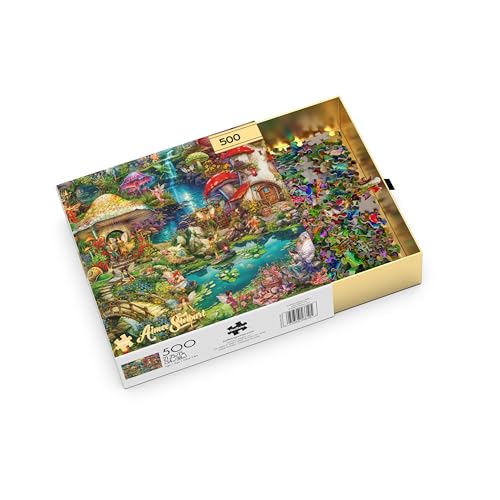 Buffalo Games - Merry Mushroom Village Picnic - Rompecabezas de 500 Piezas | Tamaño terminado 15 x 21.25 pulg, incluye póster, tablero reciclado, ideal para regalo y enmarcar miniatura 4