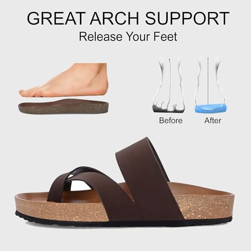 Image of Centrino Men's Berkin-Style Slip-On Sandals | Open Toe Design | Soft PU Footbed | Lightweight & Comfortable | Arch Support | On-Grip Sole | Casual Outdoor Wear (6864)