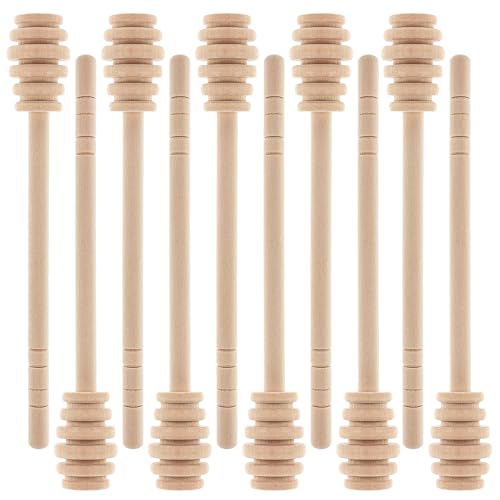 10 Pcs Honey Spoon Honey Dipper Honey Mixing Stirrer Wooden Honey Dipper Smooth Honey Comb Stick Honey Spoon Collecting Dispensing Drizzling Jam For Honey Jar Dispense Drizzle Honey Wedding Party