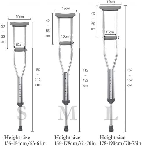 Stampelle regolabili per adulti 2 pezzi Stampelle ascellari in alluminio Stampelle mediche antiscivolo Stampelle con impugnatura confortevole