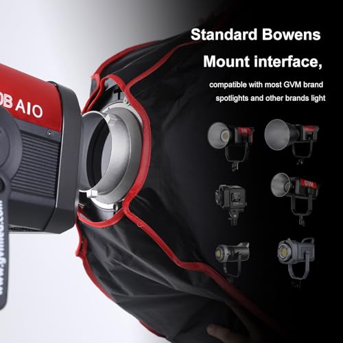 Image of GVM 300W LED Video Light with Softbox, AIO SD300B Photography Lighting Kit with APP Control, 2700K-6800K Studio Light Continuous Lighting Kit for YouTube,Film, 221950lux /1m
