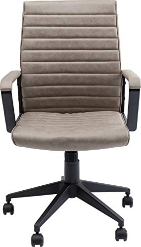 Kare Design Silla oficina giratoria Labora, Pebble, reposabrazos, resorte de gas con respaldo de 105x57x61cm, piel …