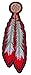 Red White Feathers Patch - By Ivamis Trading - 2.25x6.5 inch