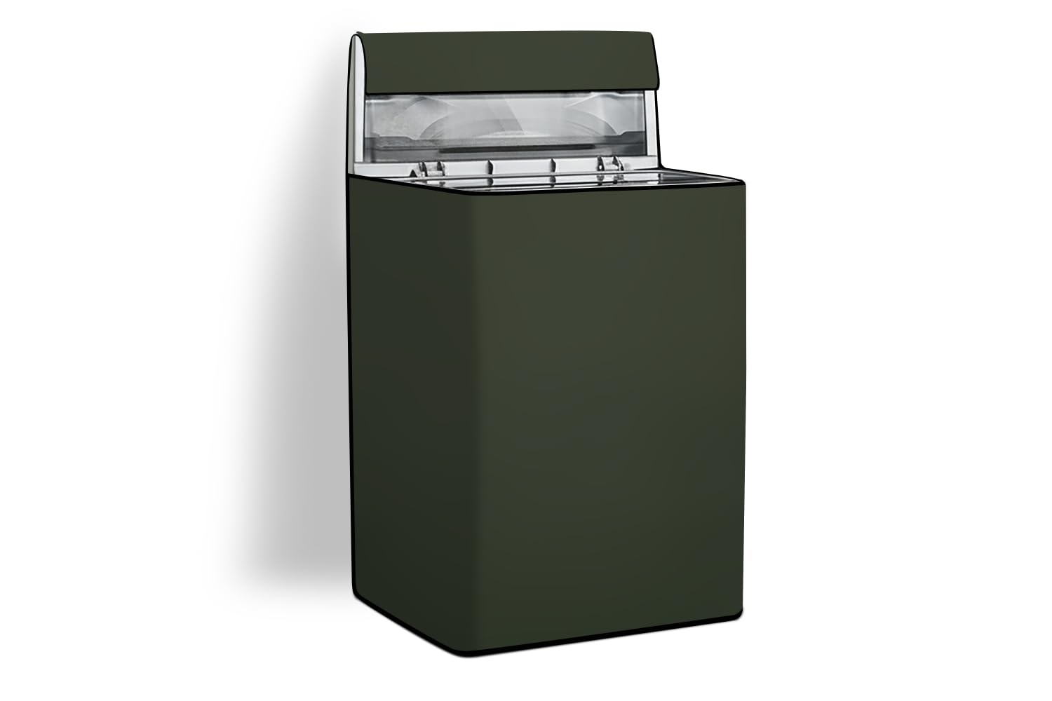 Stylista Fully Automatic Top Load Washing Machine Cover | Waterproof & Dustproof | Long-Lasting, Washable & Easy-Care Fabric | Inlet & Outlet Pipe Cut-Out Design, Military, Polyester, (69x66x107 CM)