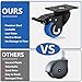 2 Inch Caster Wheels 600lbs Heavy Duty, Casters Set of 4 with Brake,Locking Industrial Swivel Top Plate Casters Wheels No Noise Wheels for Cart Furniture and Workbench Cart