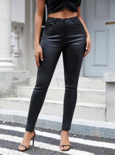 Benfoly High Waisted Leather-Look Leggings
