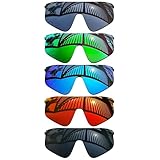 MYCOURAG 5ペア 交換用レンズ Oakley Stunt Devil OO9517サングラス用 - ソリッドブラック+チタン+アイスブルー+ファイアレッド+エメラルド+HDクリア