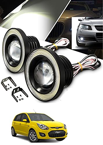 AUTOADDICT Car LED Fog Lights White Angel Lights Eye Ring For Ford Figo Old (2010-2015)