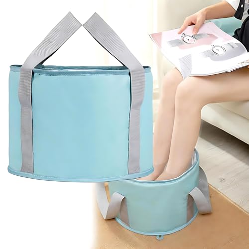 Lavabo Portátil Para Remojo De Pies con Bolsa de Almacenamiento, Capa de Aislamiento de Película de Aluminio Incorporada Lávese la Cara, Los Pies y La Ropa, para Múltiples Propósitos (Azul)