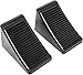 MaxxHaul 50011 Heavy-Duty Rubber Wheel Chocks with Eyebolt, Anti-Slip Design for Trailers, RVs, and Trucks (6.5