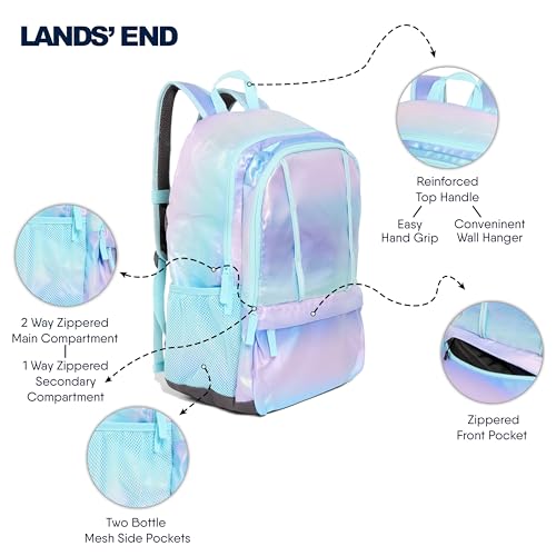 Image of Lands' End Unisex Kids Large ClassMate Lightweight Durable Elementary School Backpack, Pastel Lilac