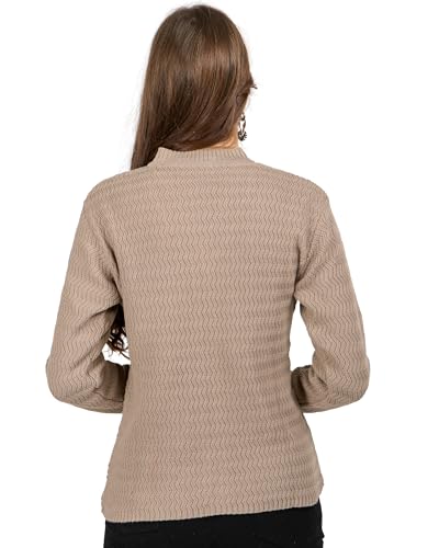 Image of Lady Willington Women Woolen V-Neck Self Design Cardigan Heavy Daffodil Fabric Cardigan Winter Wear Pure Wool Cardigans for Women Sweaters Long Cotty Fully Warm Cardigan Free Sizes