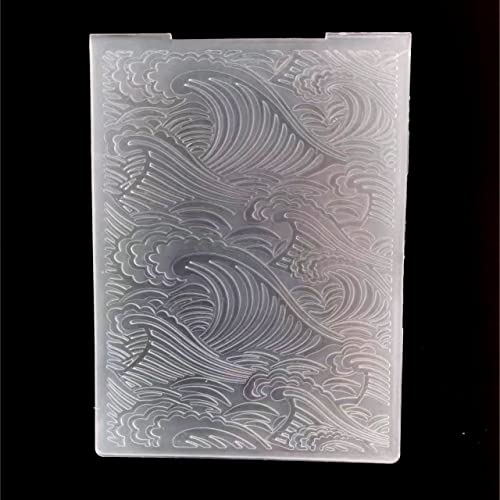 WooYangFun 1PC Water Wave Background Embossing Folder for Card Making Floral DIY Plastic Scrapbooking Photo Album Card Paper DIY Craft Decoration Template Mold 10.5x14.5cm