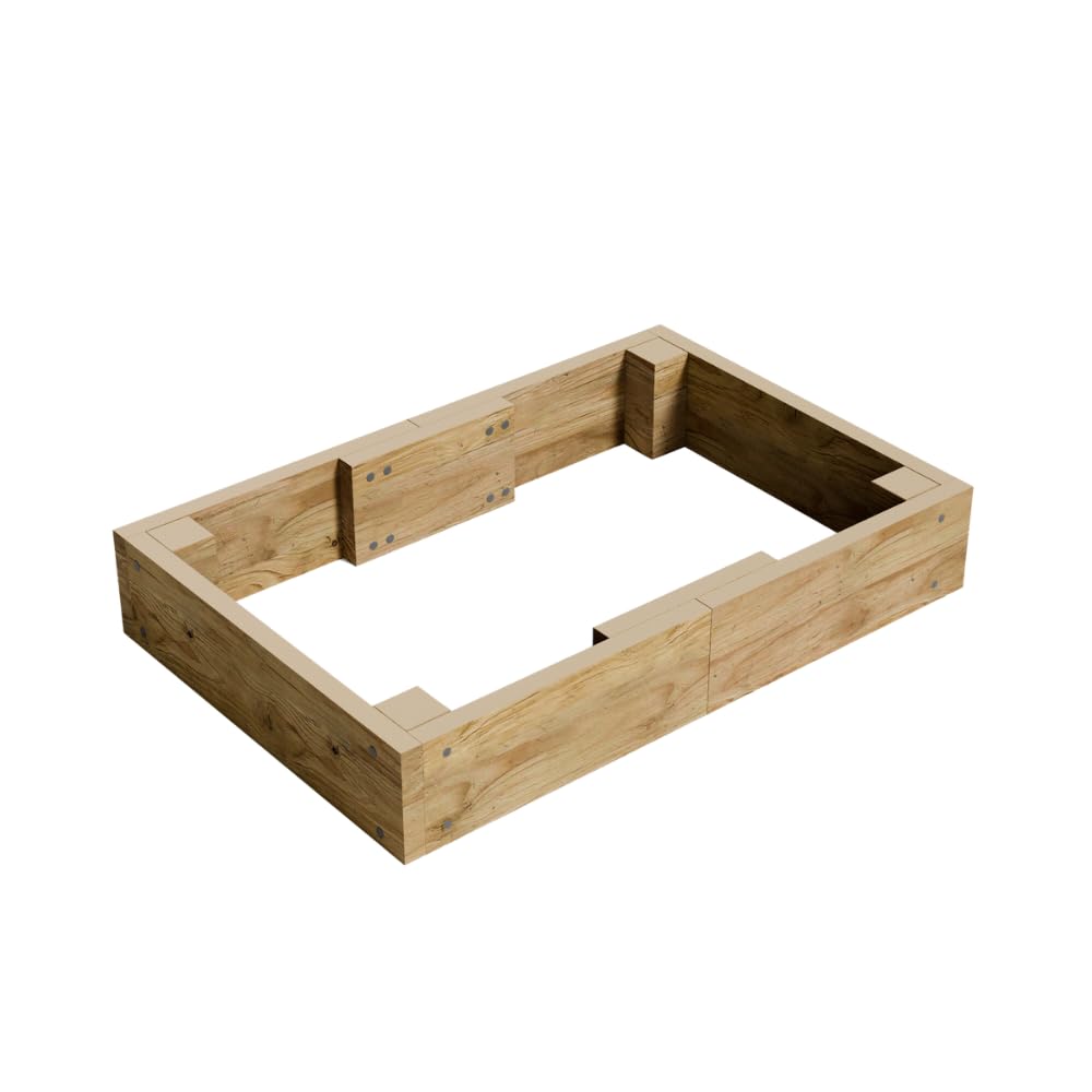 Conka Garden - Wooden Raised Bed Kit - Large Garden Planters for Vegetables, Herbs, Flowers – Start Growing Plants Earlier & Better - Durable & Resistant FSC Treated Timber 60cm L x 90cm W x 15cm H