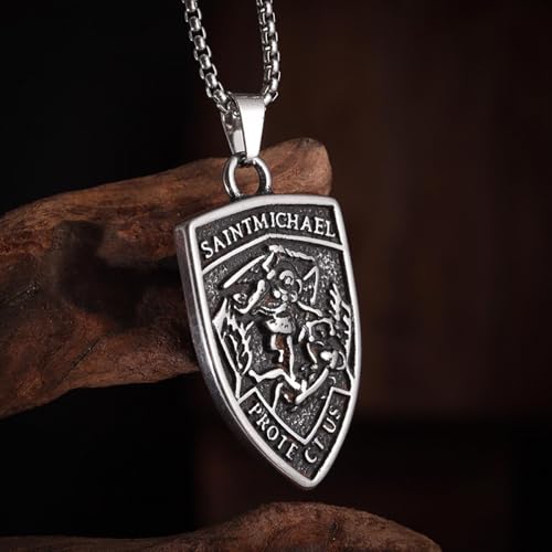 Collier pour homme pendentif archange robuste qui ne noircit pas