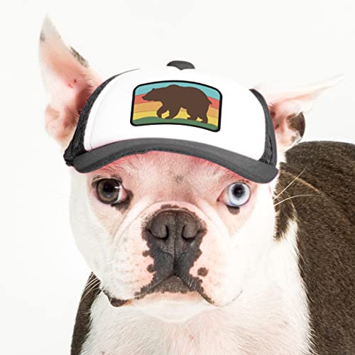 Nature Collection, PupLid Trucker Hats for Dogs (XS) Premium Stylish Sun Protection for The Modern Dog - Adjustable for Secure Comfortable Fit on Active Dogs (Black, Bear)