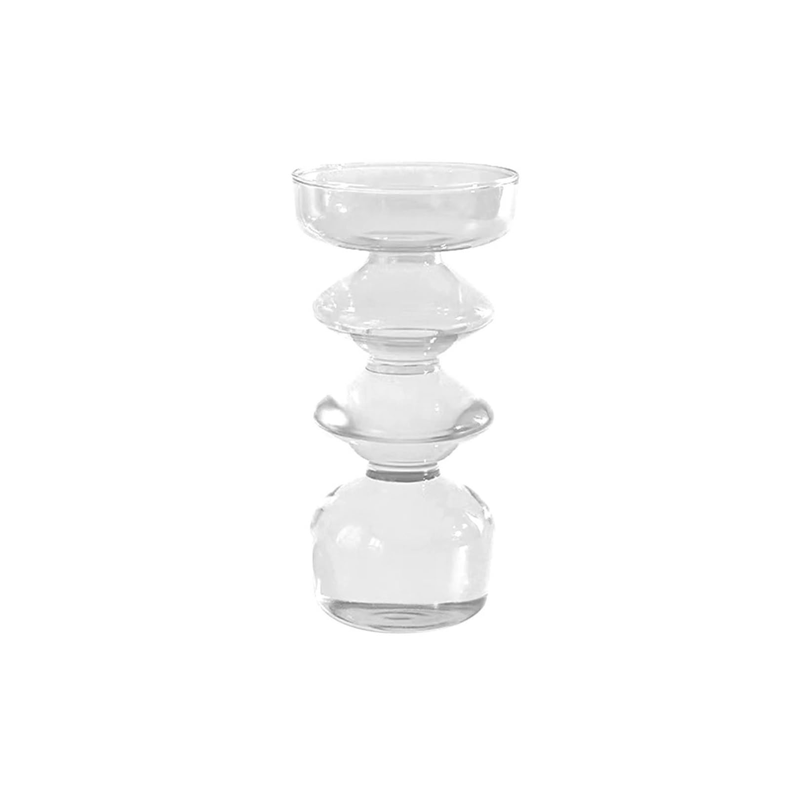 Geometric Vases 1PC, Irregular-shaped Glass Vase, Simple Transparent, Hydroponic Flower Arrangement Container, Hand-blown, Home Decoration