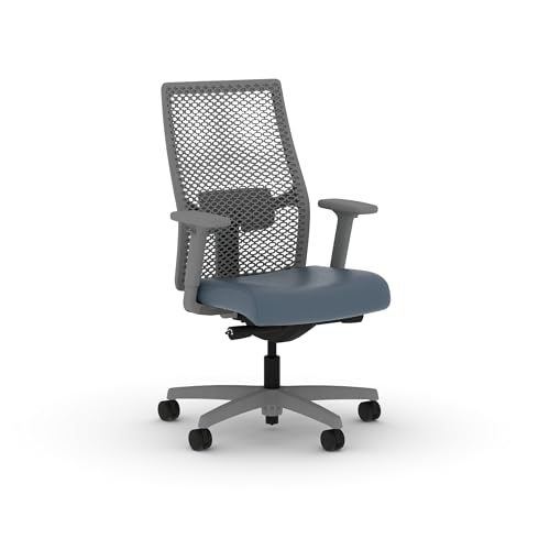 Image of HON Ignition 2.0 ReActiv Ergonomic Office Chair, Mesh Desk Chair with Lumbar Support, Advanced Synchro‑Tilt, Height and Width Adjustable Arms, Swivel Wheels, Titanium Frame, Nimbus