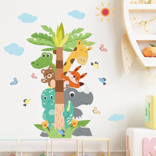 Vinilo decorativo animales caricatura safari jungla para niños miniatura 5