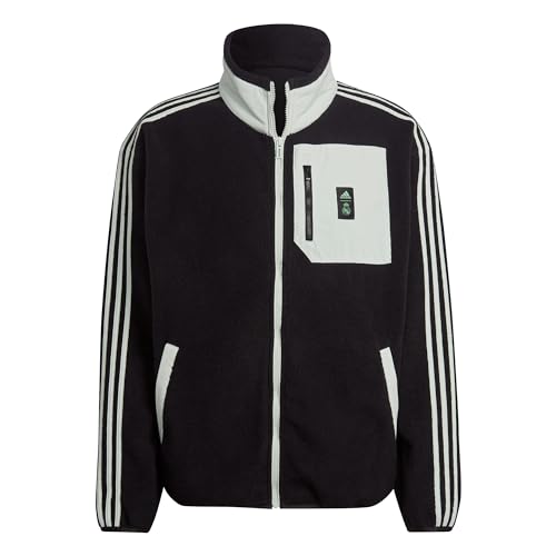 adidas Mens REAL LS FLC JKT Unlined Jacket Jacket, BLACK Size M