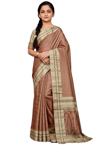 Image of AKHILAM Women's Shimmer Pashmina Silk Abstract Printed Saree With Unstitched Blouse Piece (BBABY7502 AI Parent)